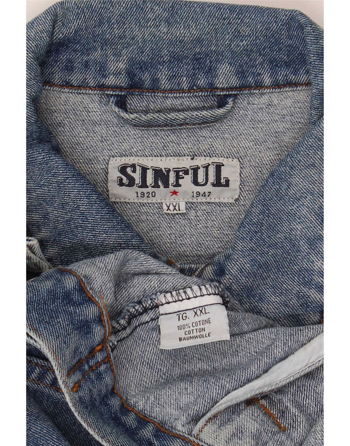 Мужская джинсовая куртка Sinful UK 44 2XL, синяя, хлопок
