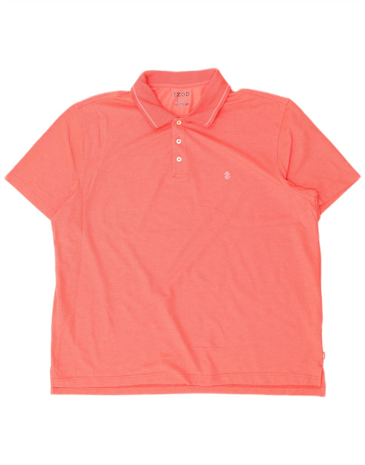 IZOD Mens Polo Shirt 2XL Pink Polyester Vintage Izod and Second-Hand Izod from Messina Hembry 