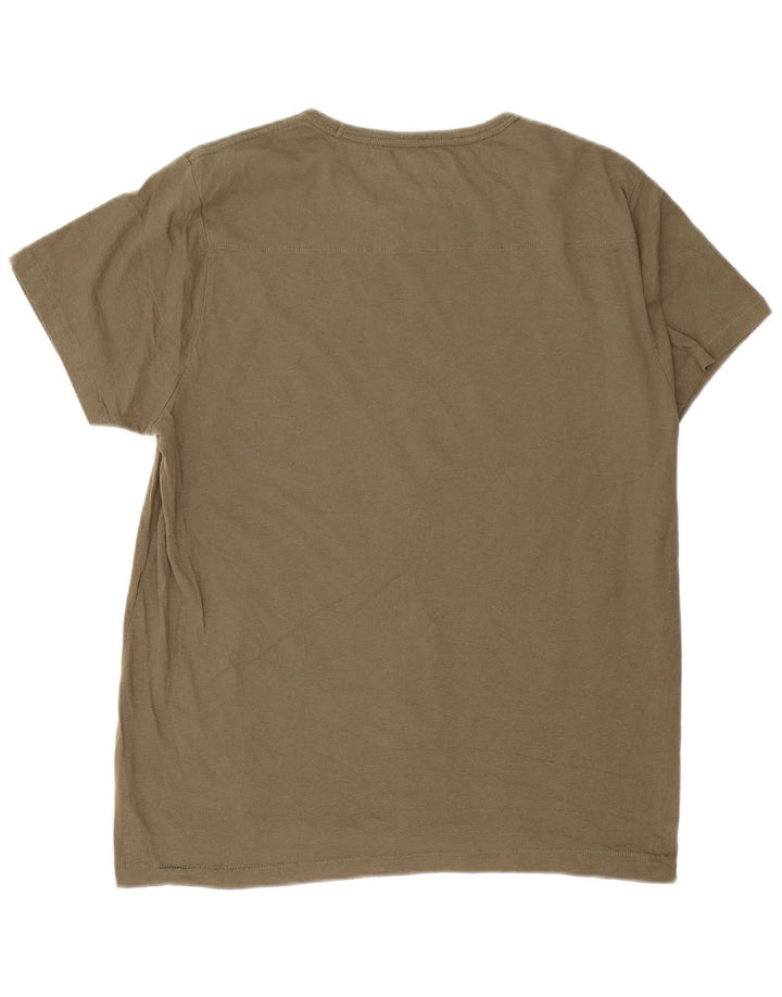 Мужская футболка French Connection Top XL из хлопка цвета хаки
