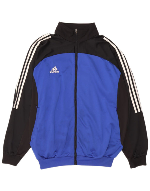 Мужская спортивная куртка Adidas UK 46/48 XL, синий полиэстер с цветными блоками