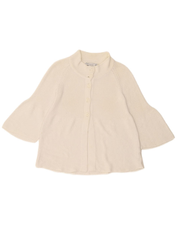 Женский кардиган с рукавом 3/4 Zara UK 14, большой белый хлопок