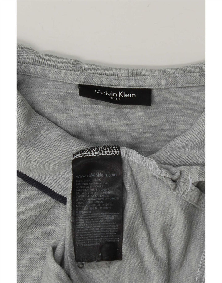 Мужская рубашка-поло Calvin Klein, маленькая серая хлопковая крапинка