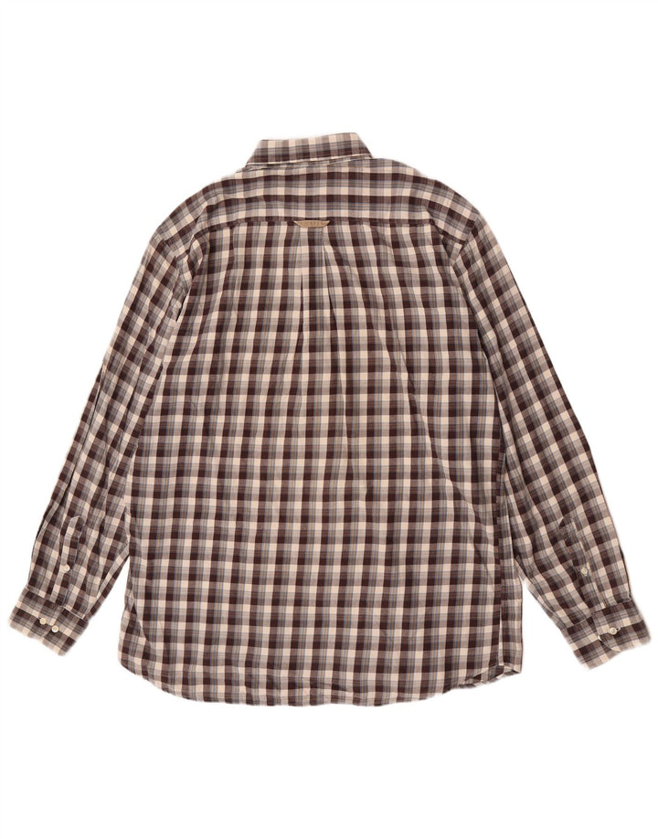 Мужская фланелевая рубашка Barbour, большая коричневая клетка, хлопок