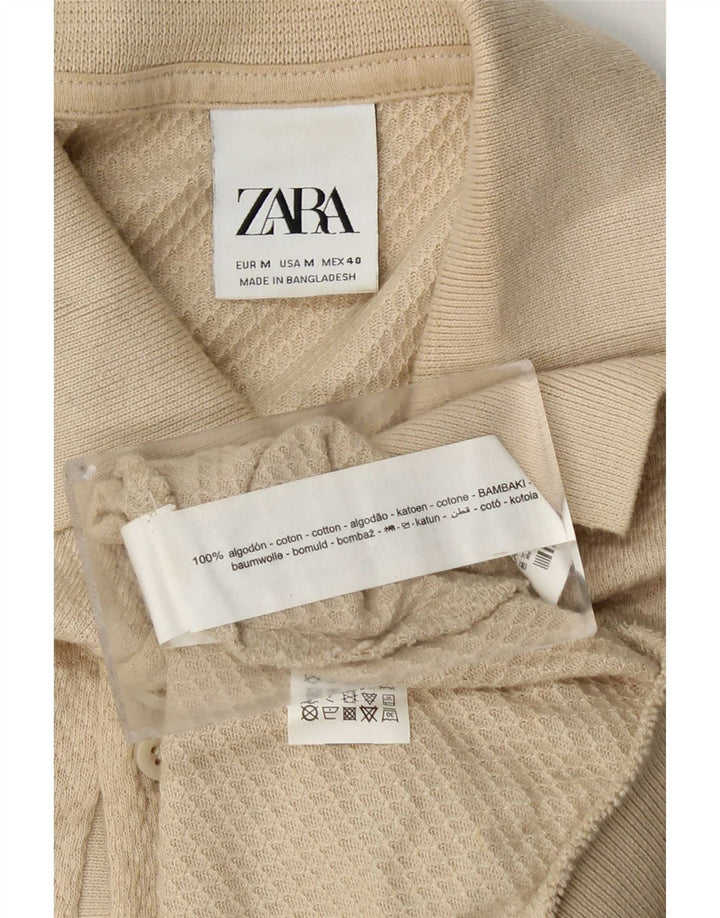 Мужская рубашка-поло Zara среднего бежевого цвета, хлопок