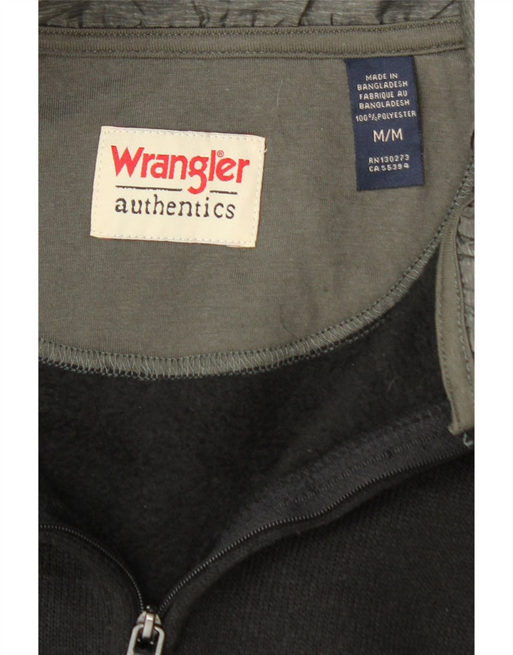 WRANGLER Mens Zip Neck Sweatshirt Jumper Medium Black Polyester Vintage Wrangler and Second-Hand Wrangler from Messina Hembry 