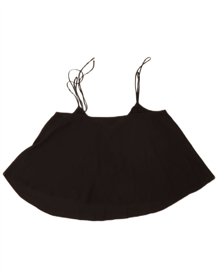 Женский топ на бретелях Topshop UK 12, средний черный, полиэстер