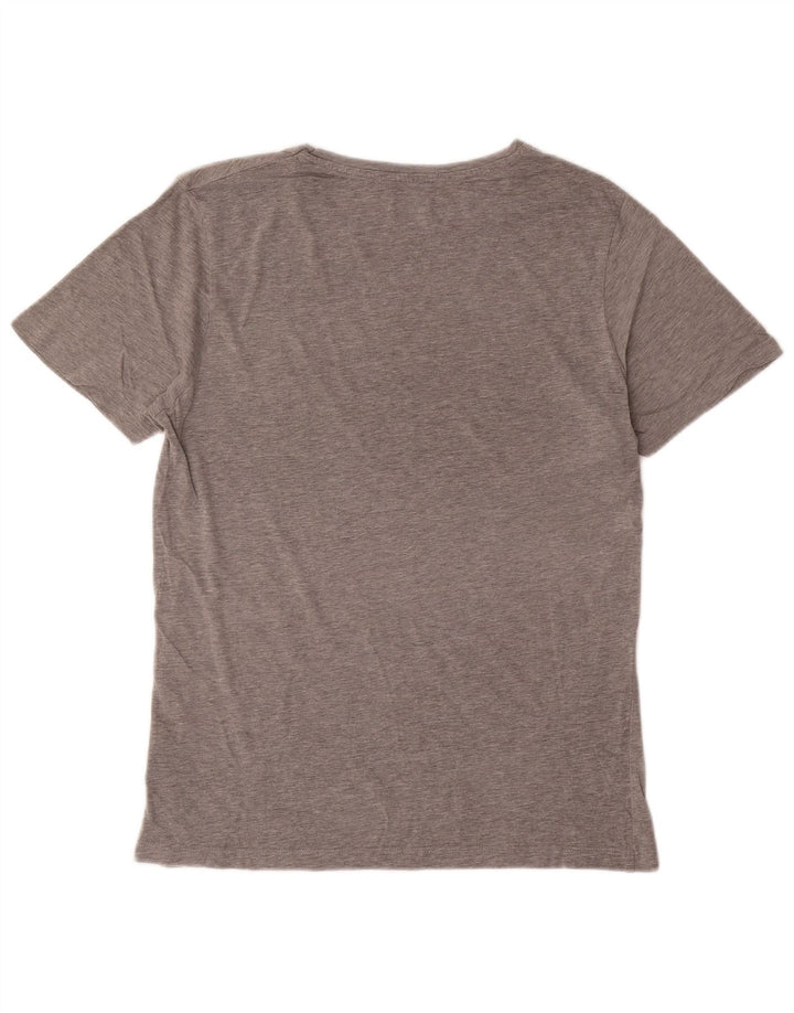 Мужская футболка с рисунком Jack & Jones, хлопковый топ среднего серого цвета