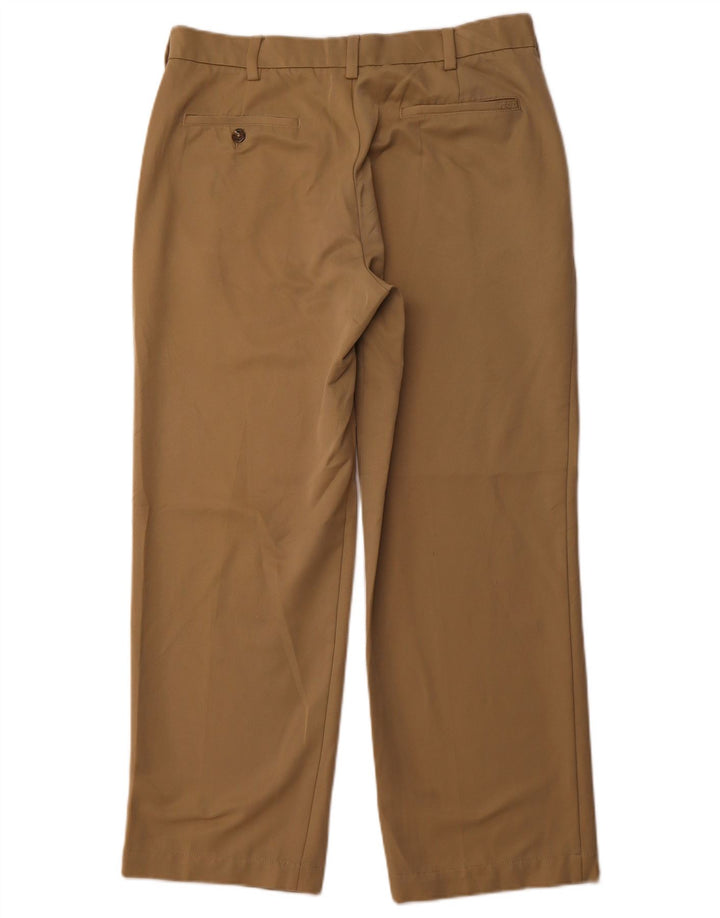 IZOD Мужские прямые брюки костюмные W34 L30 бежевые из полиэстера