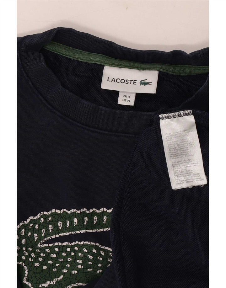 Мужской свитшот с рисунком Lacoste, размер 4, средний, темно-синий, хлопок