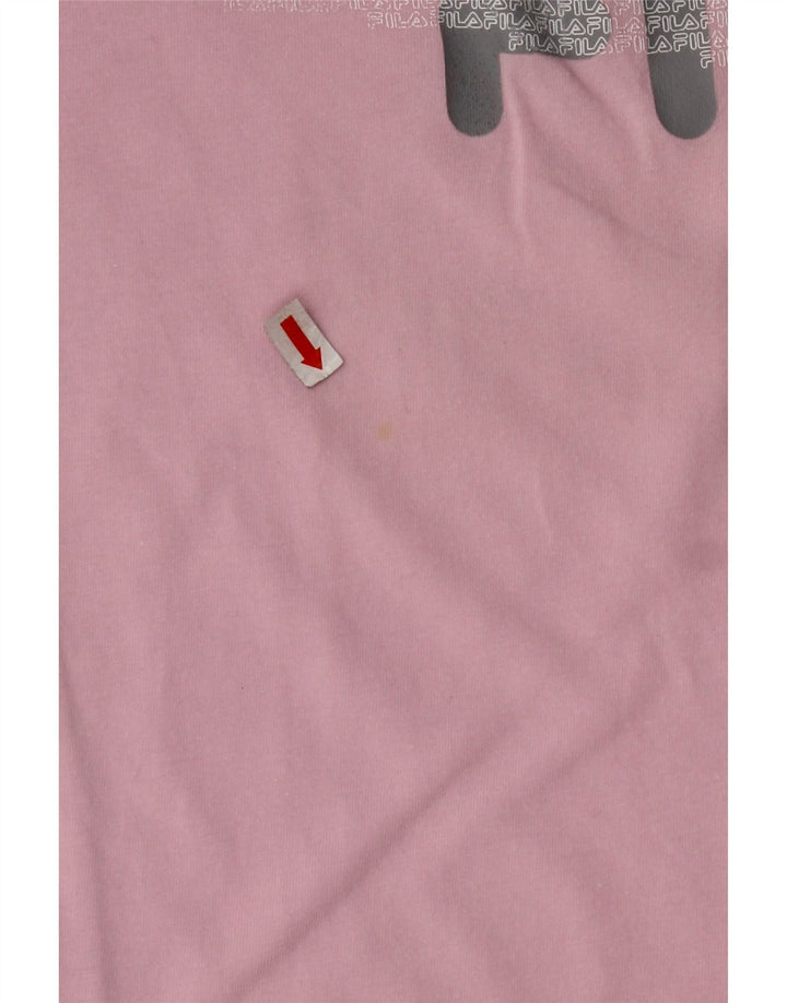 Женская укороченная футболка с рисунком FILA Top UK 10, маленькая розовая