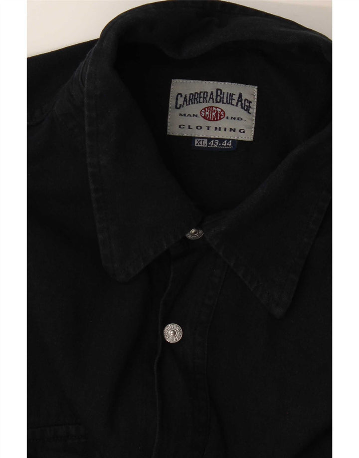 Мужская джинсовая рубашка Carrera размер 43/44 XL черная