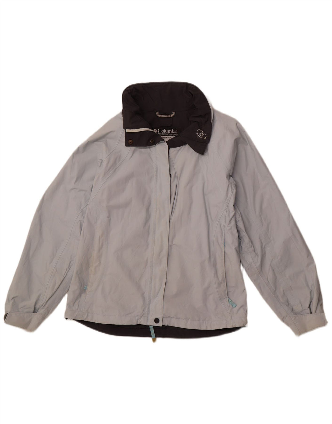 Женская ветровка с капюшоном COLUMBIA, Великобритания 14, средний синий нейлон, спортивная