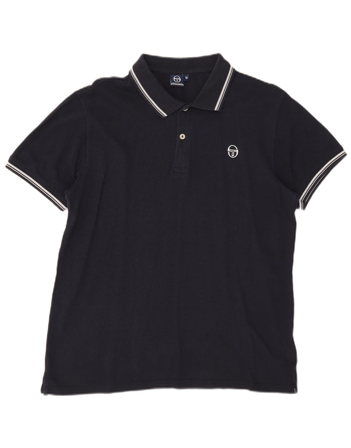 Мужская рубашка-поло Sergio Tacchini среднего размера, темно-синяя, хлопок
