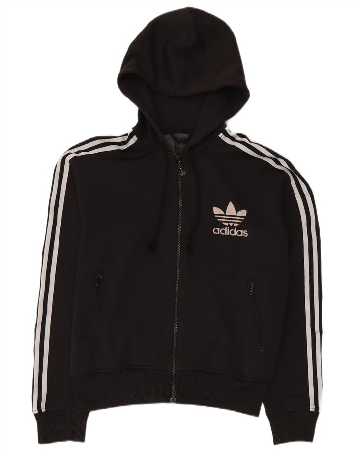 Мужской свитер с капюшоном на молнии Adidas среднего черного цвета из полиэстера