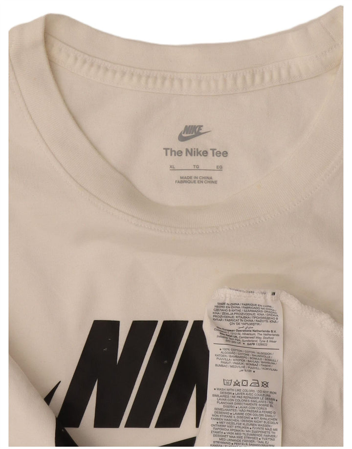 Мужской топ с рисунком Nike с длинным рукавом XL, белый хлопок