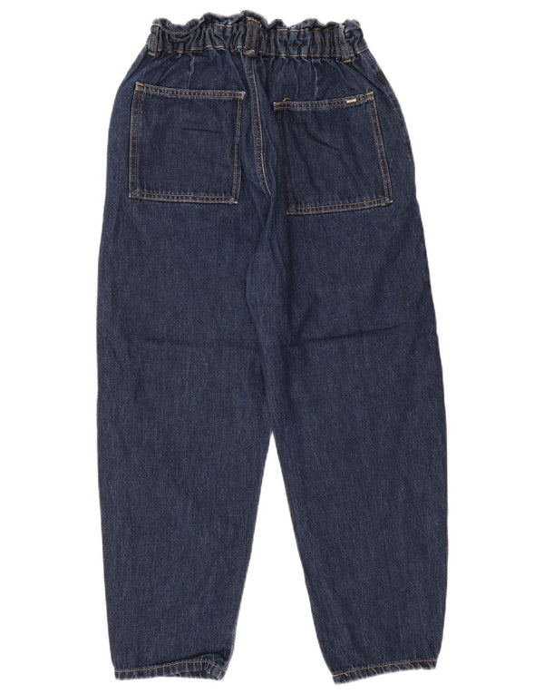 Женские укороченные зауженные джинсы с высокой талией ZARA EU 38, маленькие W28 L25, темно-синие