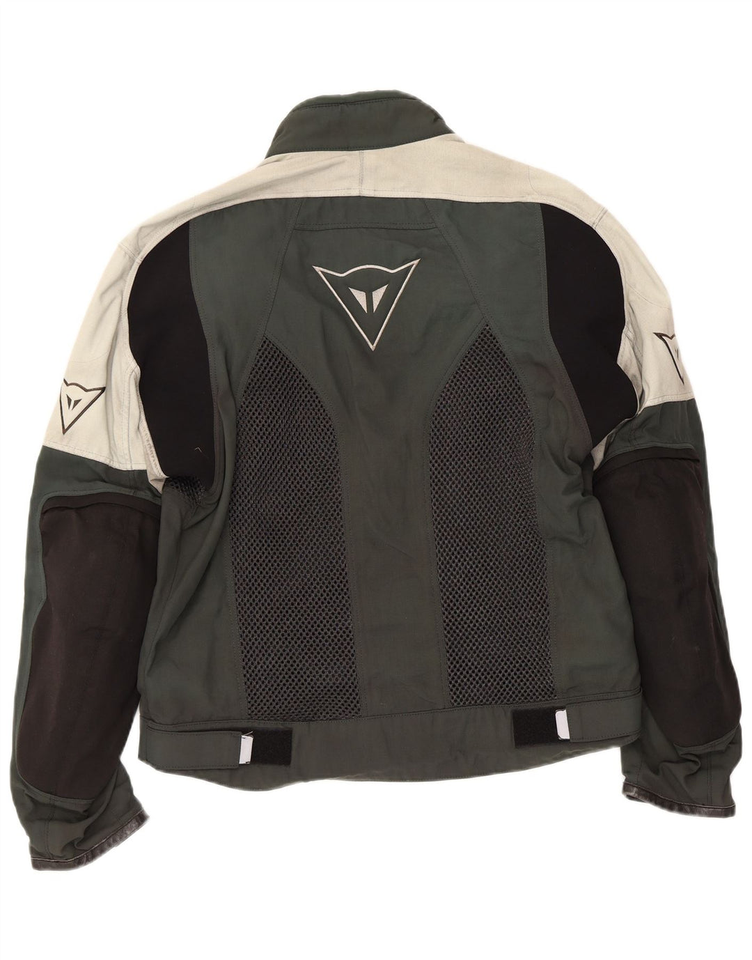 Женская гоночная куртка Dainese с графическим рисунком EU 52, нейлон среднего серого цвета с цветными блоками