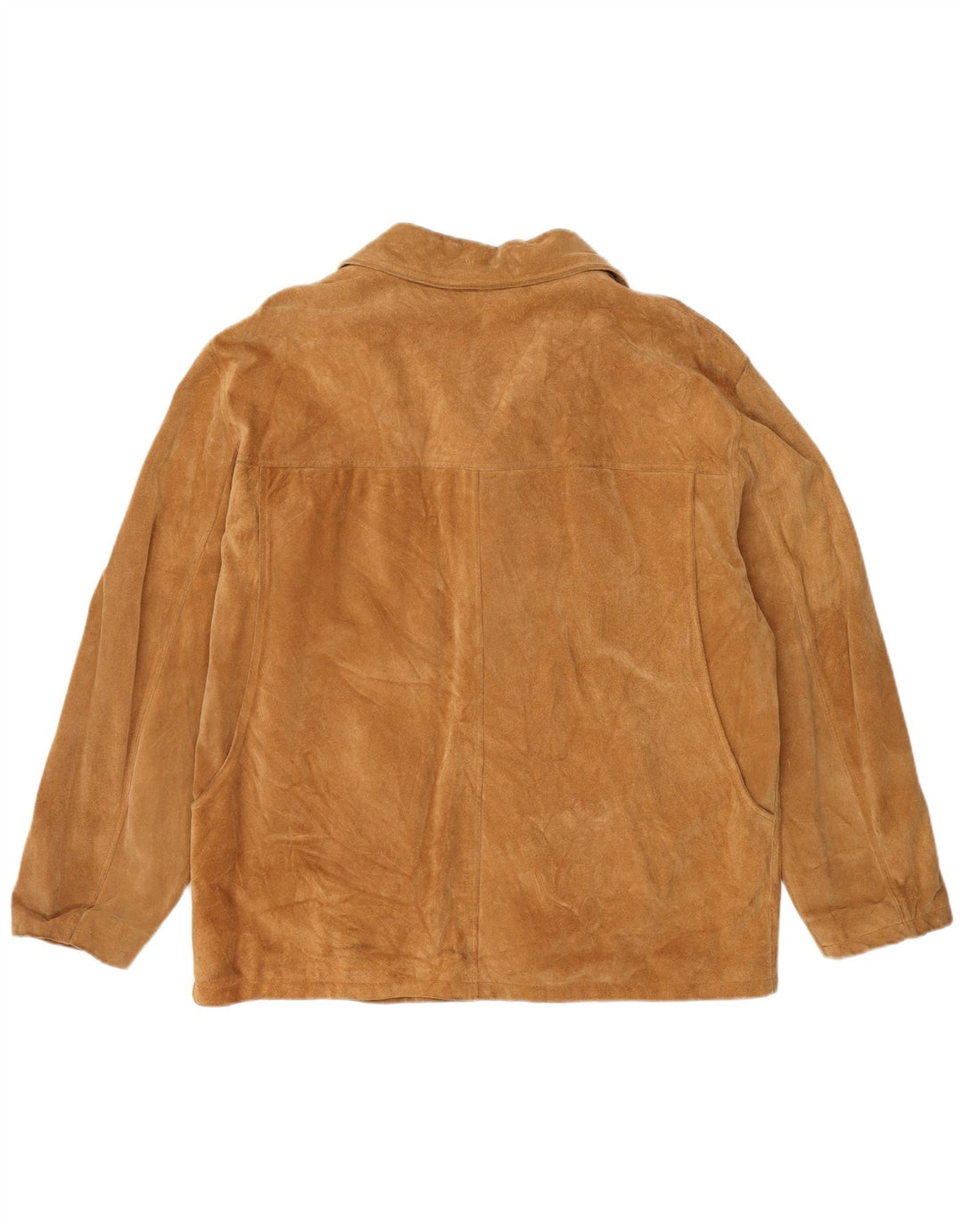 Винтажная женская замшевая куртка IT 48 XL Бежевая кожаная