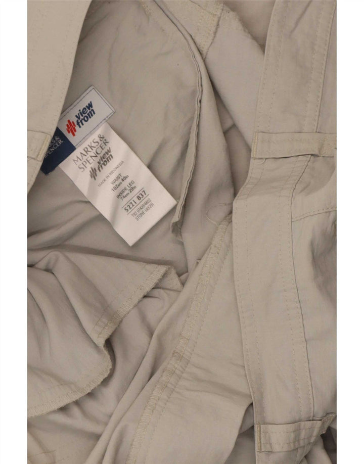 Женские прямые брюки карго Marks & Spencer W40 L29 серые из полиамида