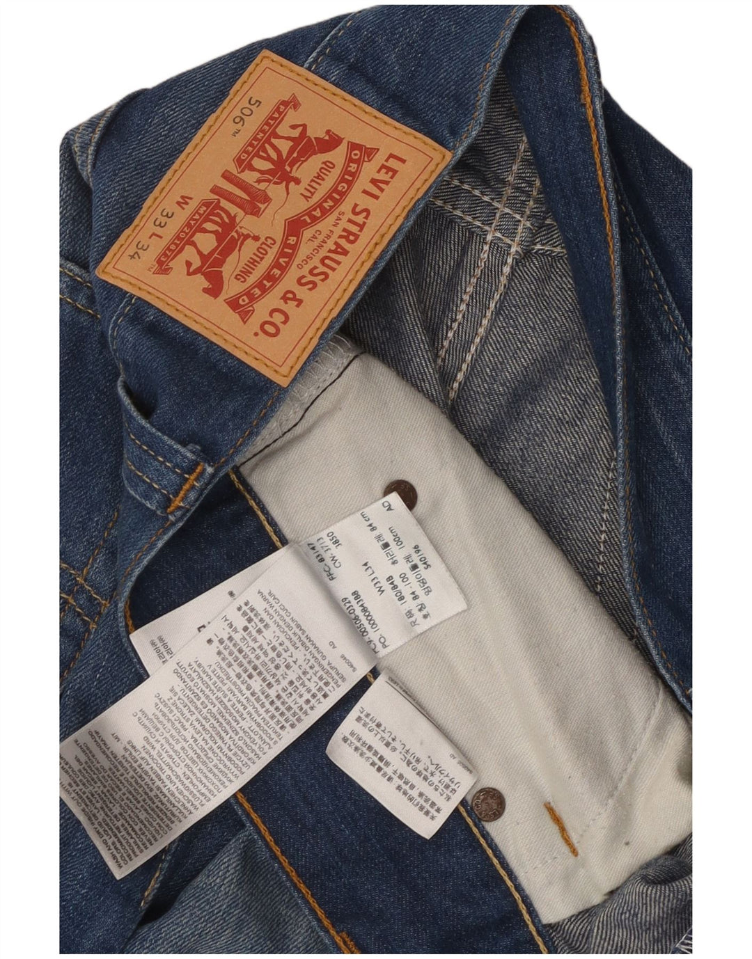 Мужские прямые джинсы Levi's 506 W33 L34 синие, хлопок