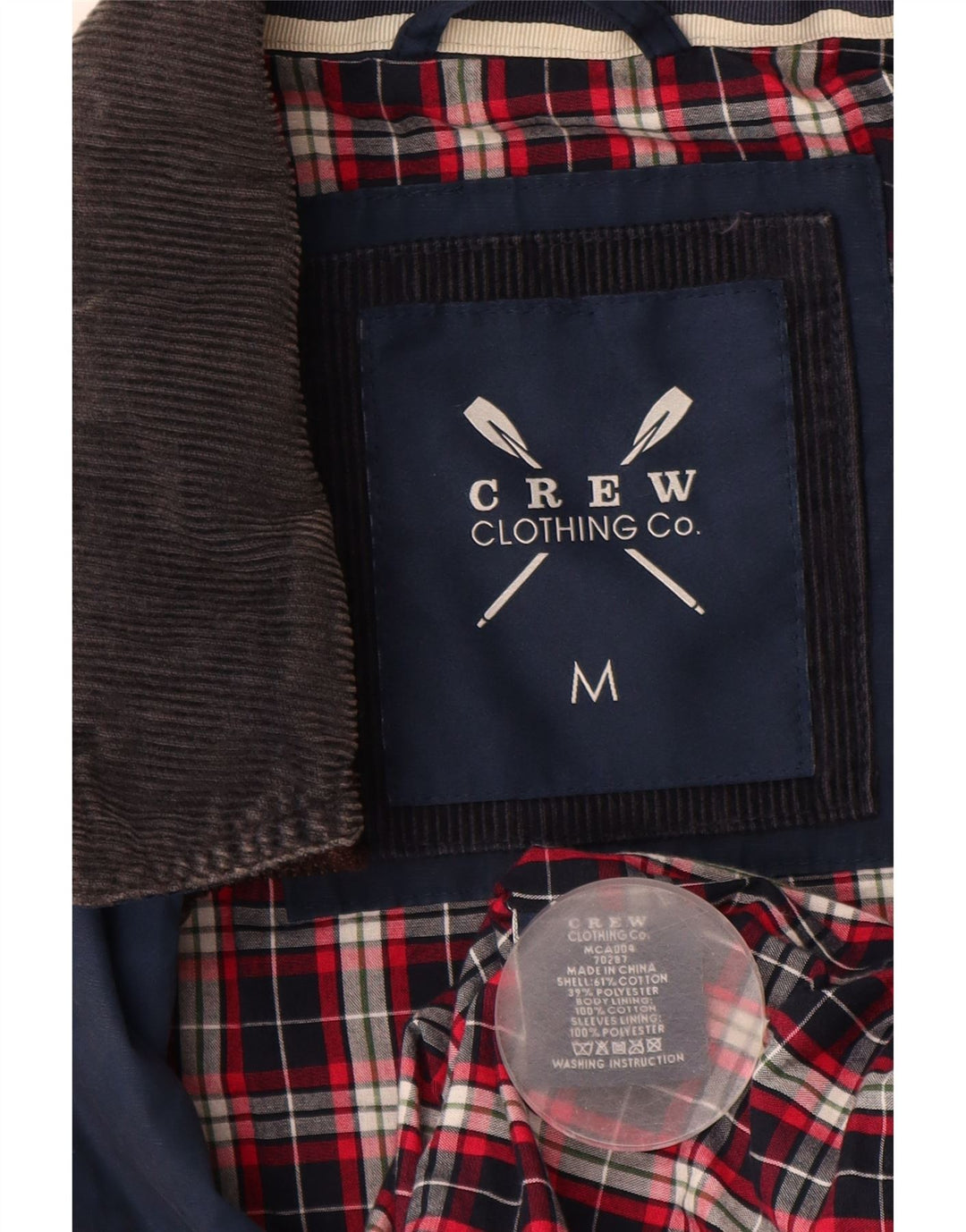 Мужская универсальная куртка CREW CLOTHING UK 38, средний синий хлопок, хлопок
