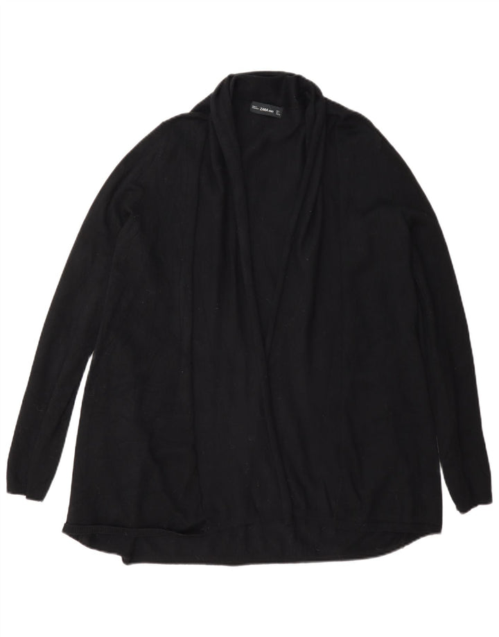 Женский открытый кардиган Zara UK 14, большой черный вискоза