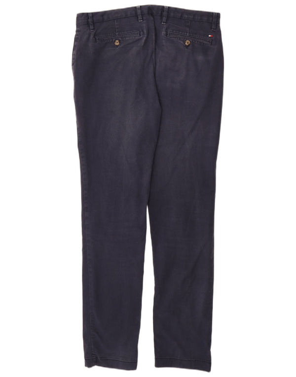 TOMMY HILFIGER Мужские узкие брюки-чинос W33 L34 Темно-синие хлопковые