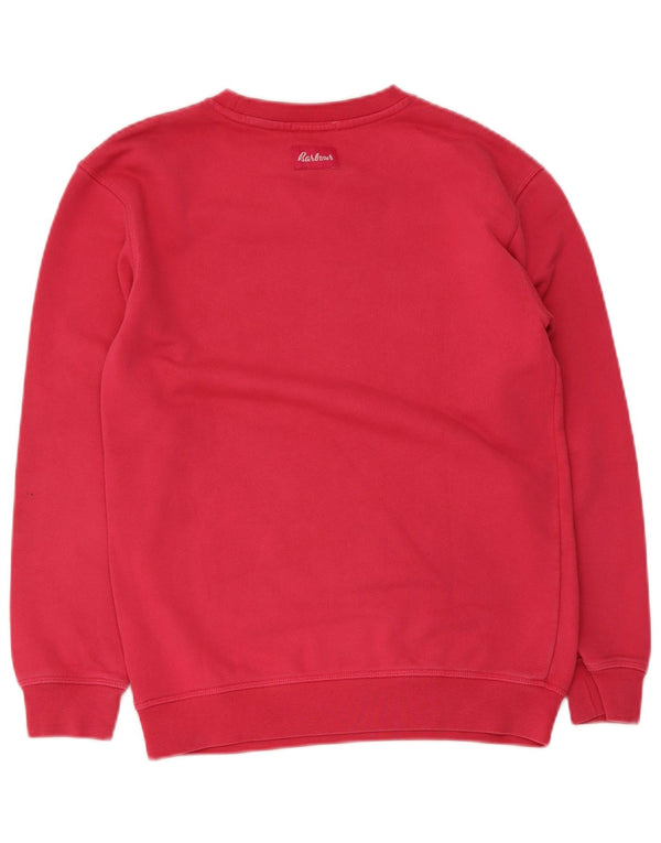 Свитшот Barbour с рисунком для девочек, 12–13 лет, XL, розовый хлопок