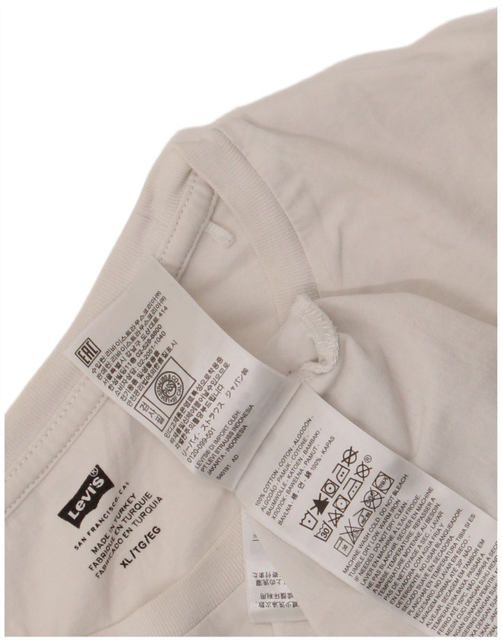 Мужская футболка с рисунком Levi's, топ XL, белый хлопок