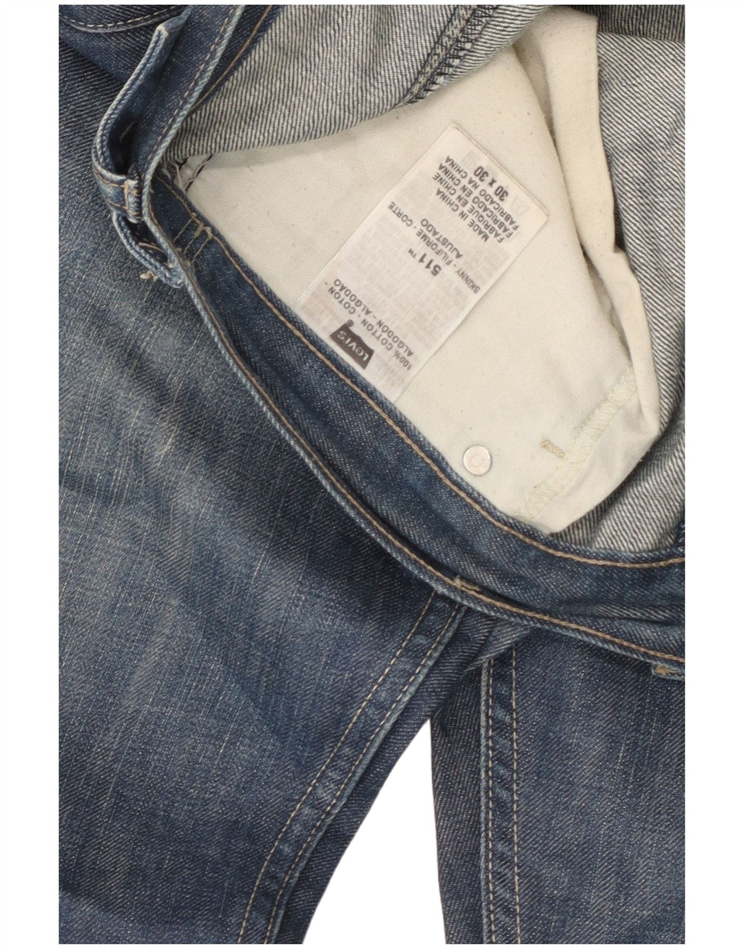 Женские узкие джинсы Levi's W30 L30 синие, хлопок