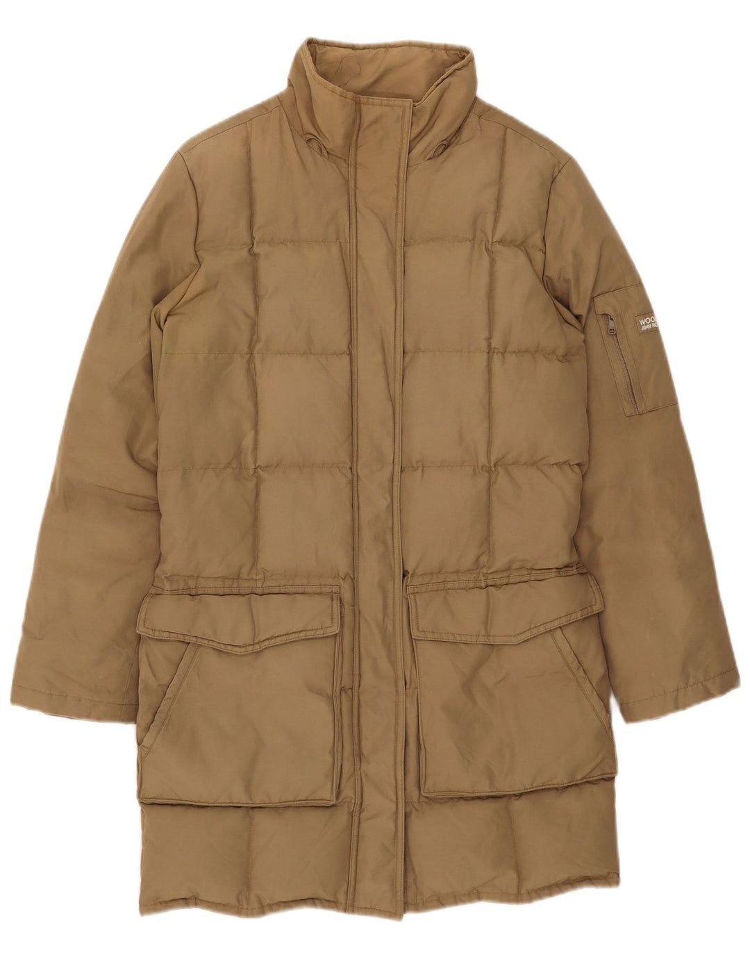 Женское стеганое пальто Woolrich UK 10, маленький размер, бежевый нейлон