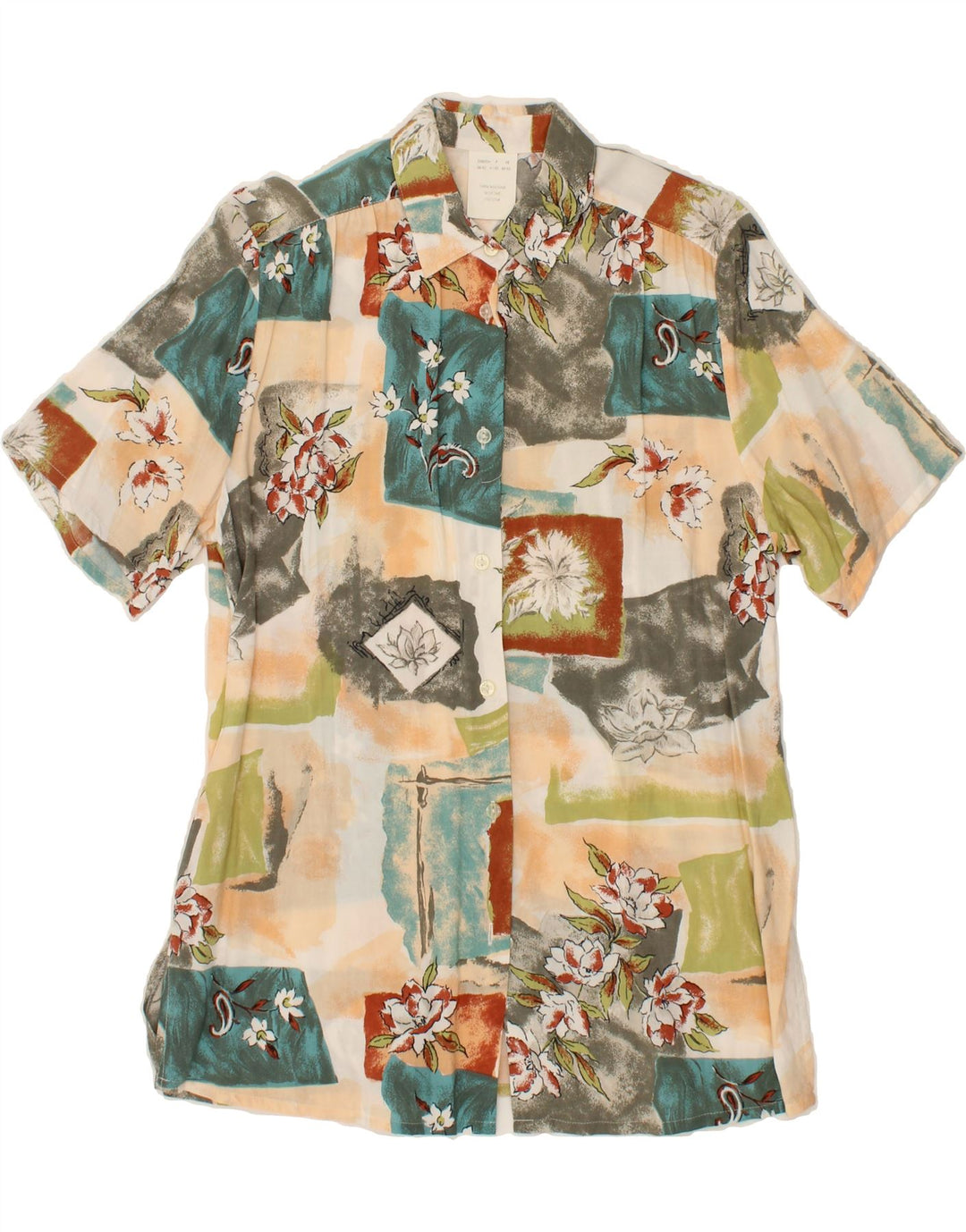 VINTAGE Womens Loose Fit Shirt Blouse EU 38/40 Medium Multicoloured Vintage Vintage and Second-Hand Vintage from Messina Hembry 