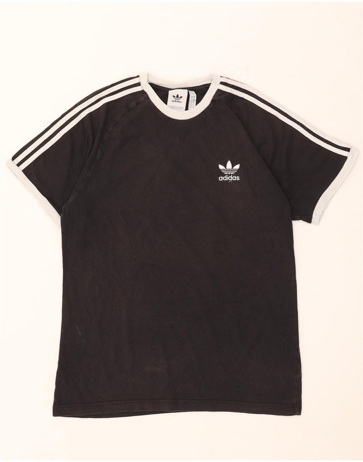 Мужская футболка Adidas Top большого размера из хлопка черного цвета
