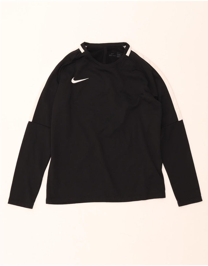 Топ NIKE для мальчиков Dri Fit с длинными рукавами, 12–13 лет, большой черный с цветными блоками