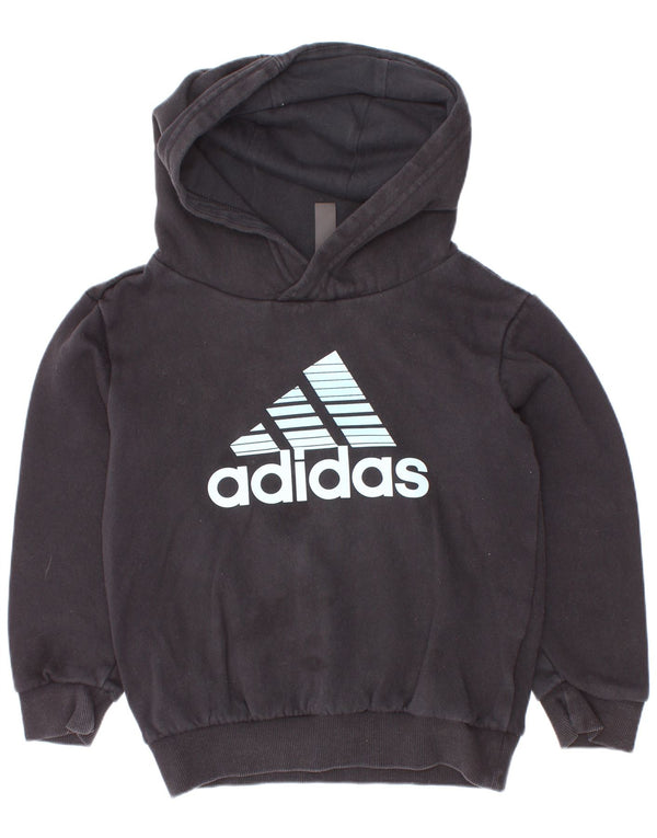 Джемпер с капюшоном Adidas для мальчиков 6-7 лет, черный, хлопок