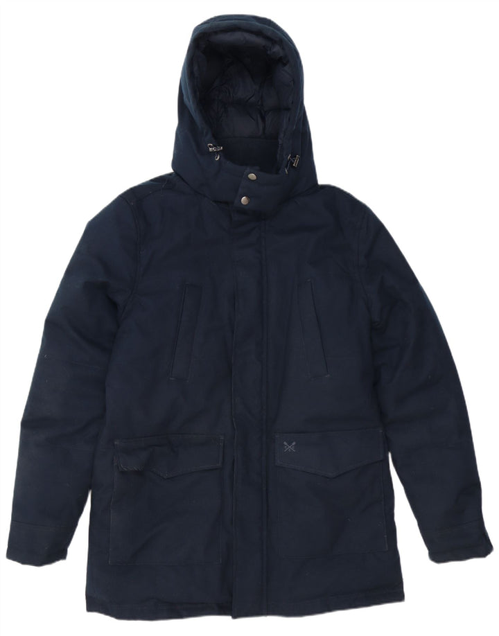 Crew Clothing Мужская утепленная куртка с капюшоном UK 36, маленький темно-синий полиэстер