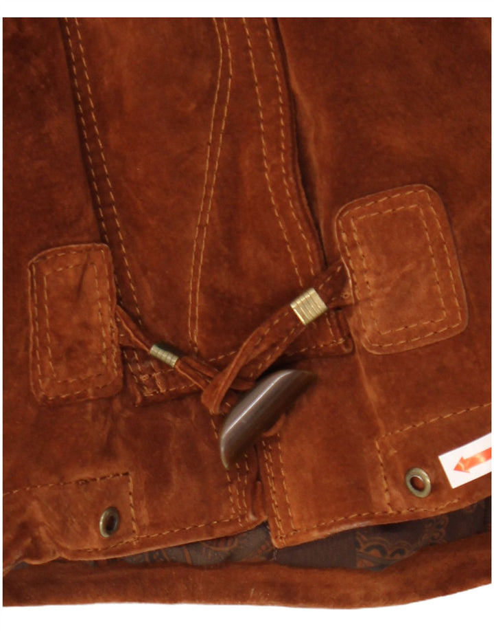 Женское замшевое пальто в стиле оверсайз Michel IT 50 XL Коричневое кожаное