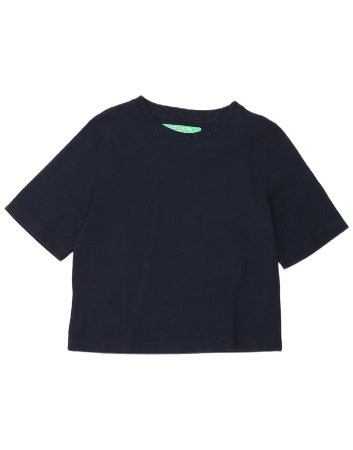 Женская футболка Benetton Regular Top UK 12 Medium Navy Blue Хлопок