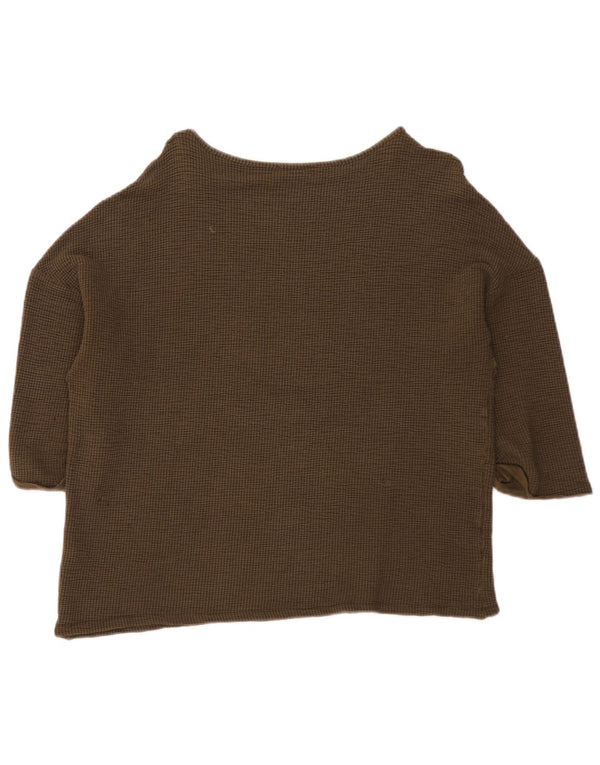 Женский топ оверсайз Zara с рукавом 3/4 UK 14, средний хаки, вискоза