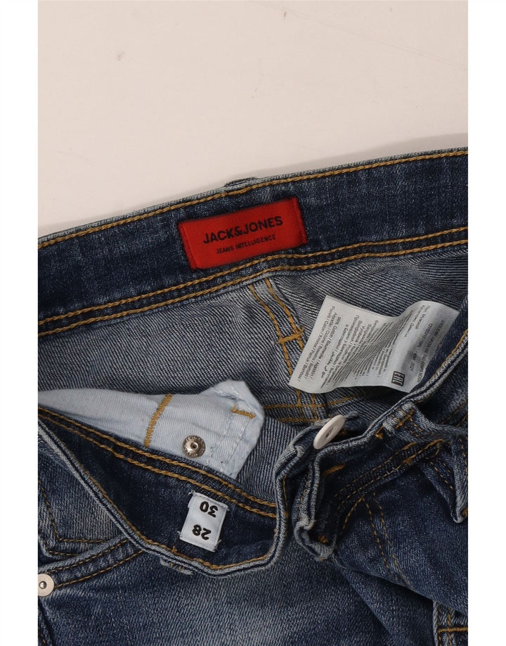 Мужские потертые узкие джинсы Jack & Jones W28 L30 синие, хлопок