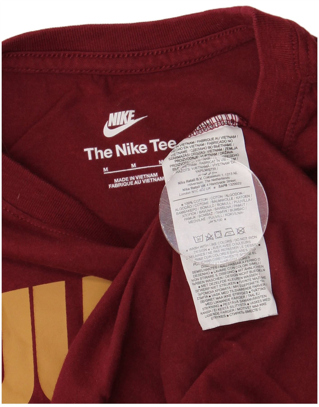 Мужская футболка с рисунком NIKE, средний цвет, бордовый хлопок, хлопок