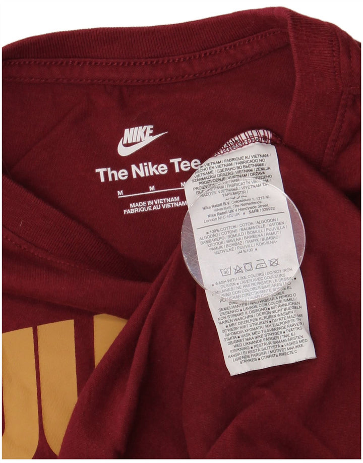 Мужская футболка с рисунком NIKE, средний цвет, бордовый хлопок, хлопок