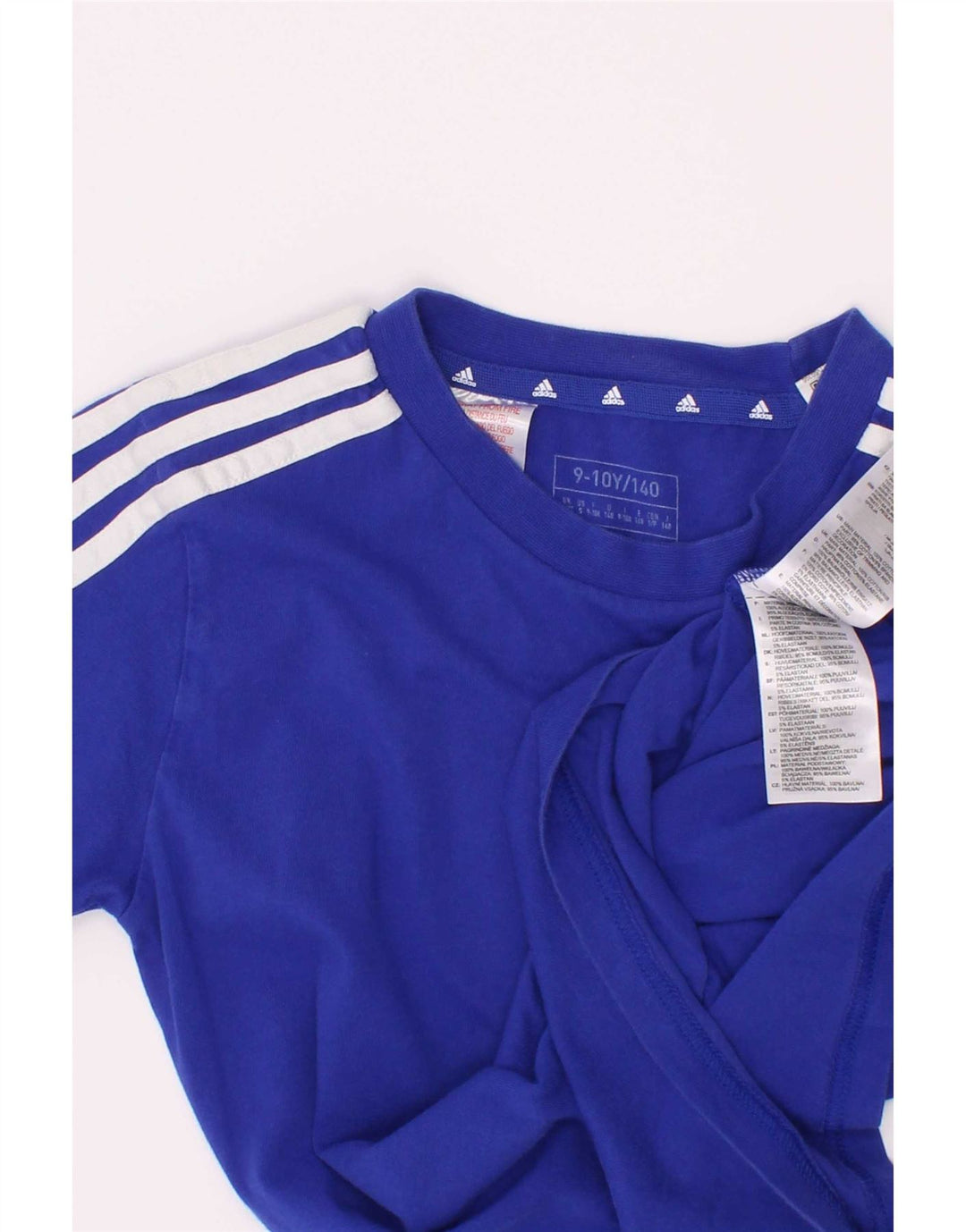 Футболка Adidas для мальчиков, топ 9-10 лет, синий хлопок