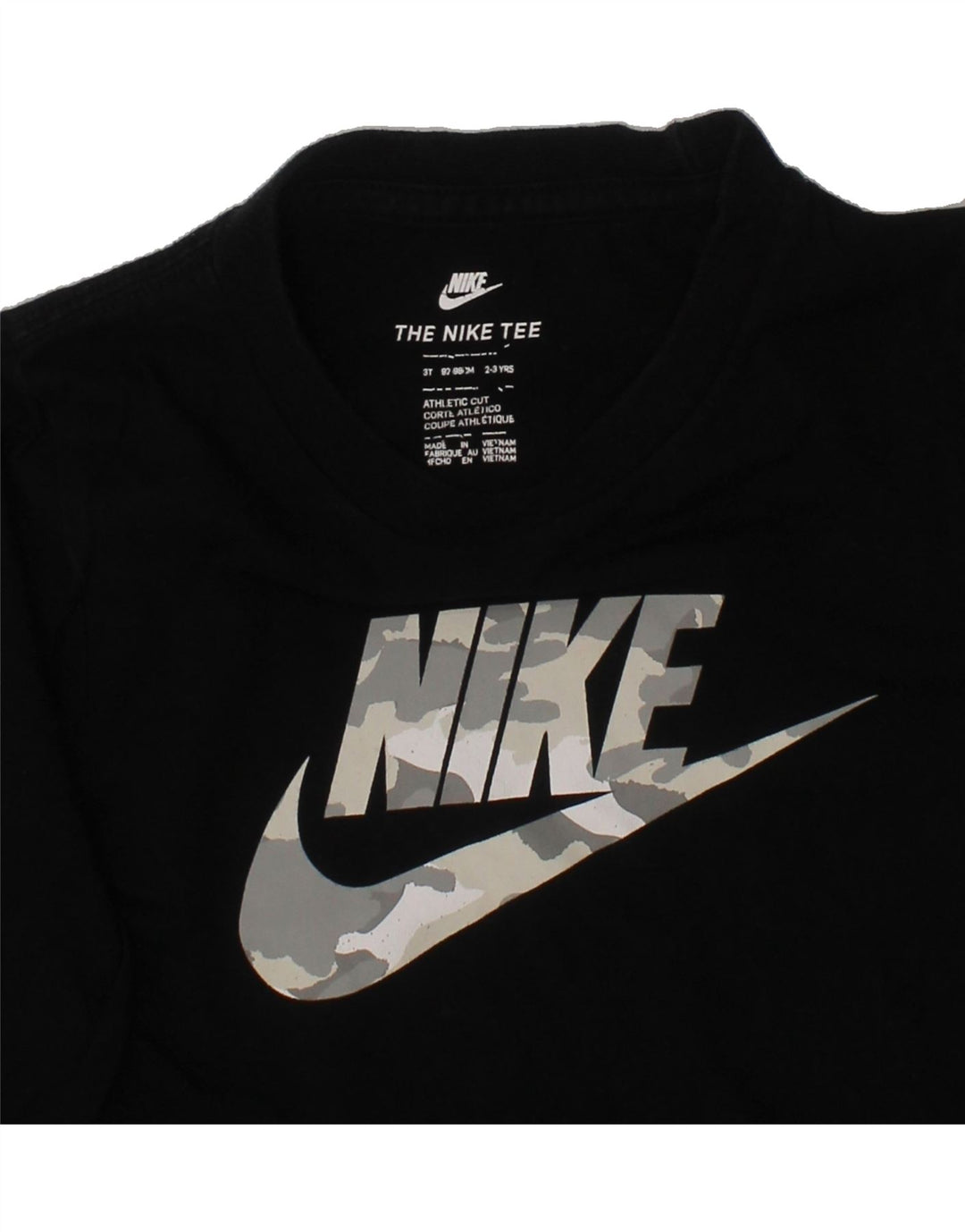 NIKE Boys Athletic Cut Graphic Top Long Sleeve 2-3 Years Black Cotton Vintage Nike and Second-Hand Nike from Messina Hembry 