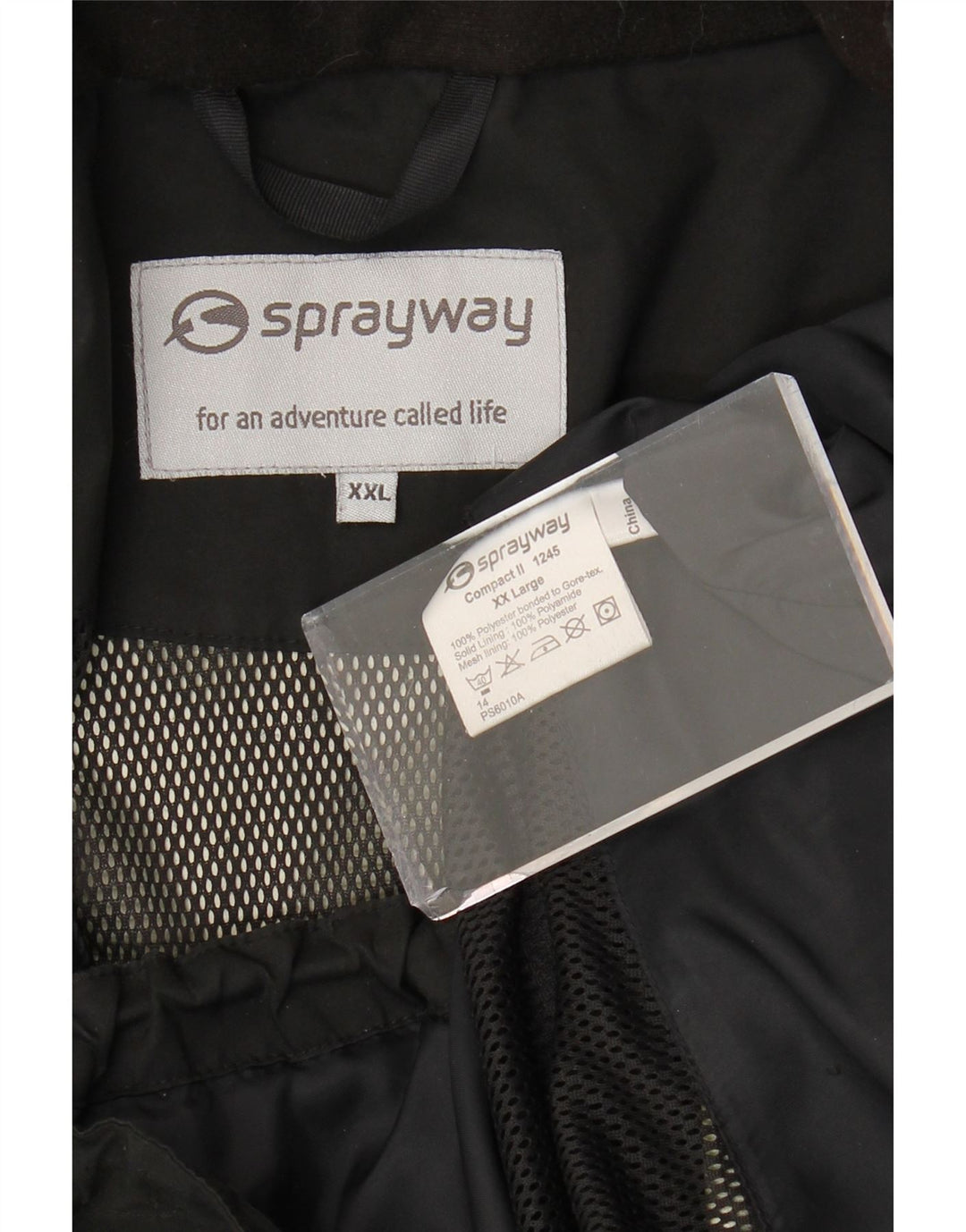 Мужская дождевик с капюшоном SPRAYWAY UK 44 2XL, черный полиэстер