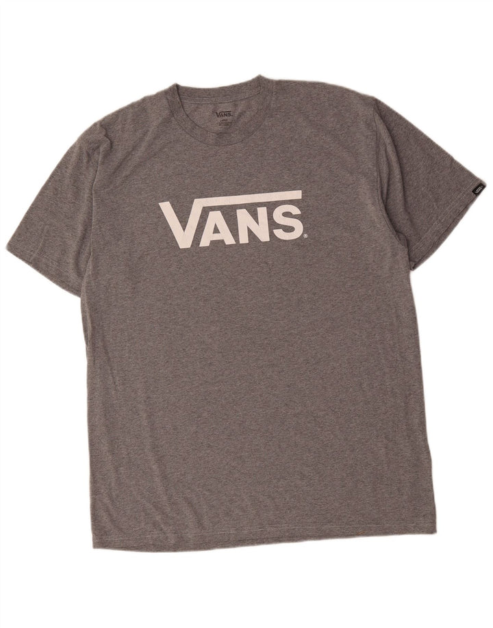 Мужская футболка с рисунком Vans, большой серый хлопок