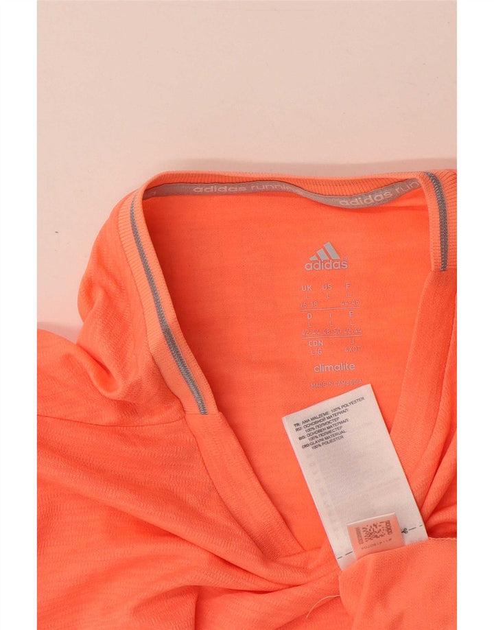 Женский топ Adidas Climalite с длинным рукавом UK 16/18, большой оранжевый полиэстер