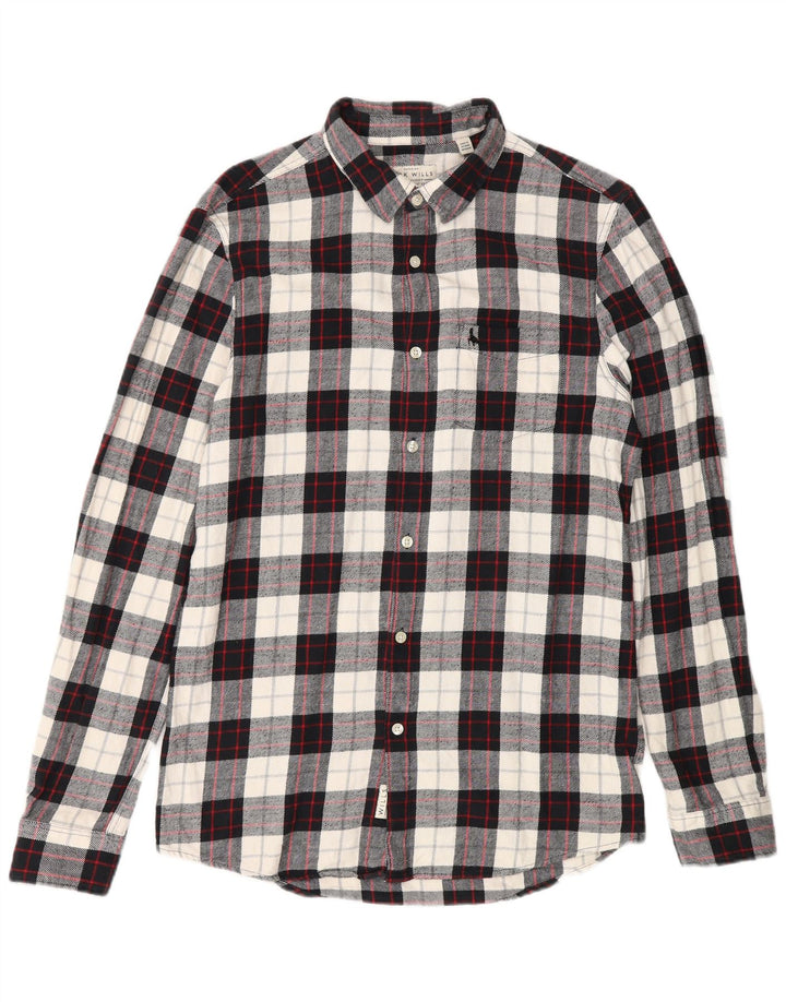 Мужская фланелевая рубашка классического кроя Jack Wills, маленькая черная хлопковая клетка