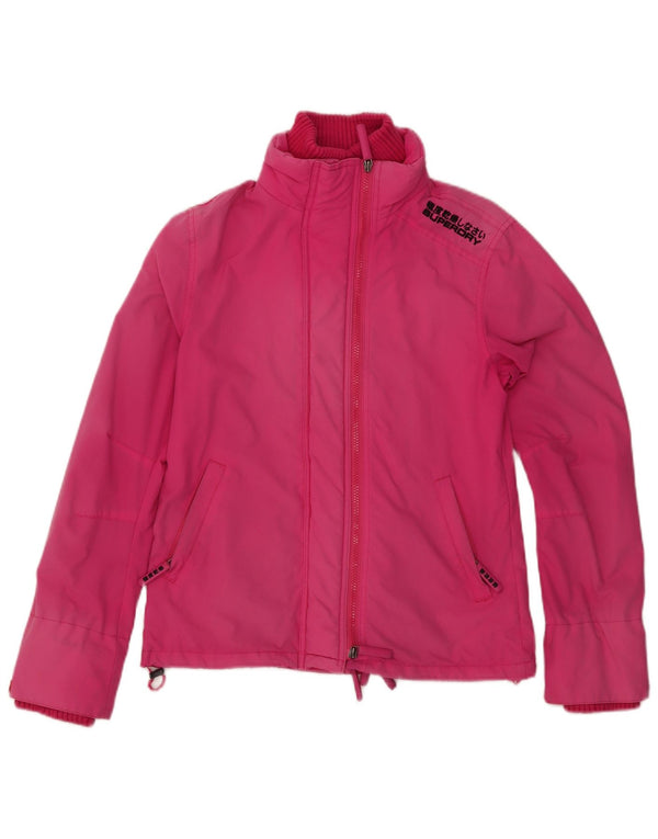 Женская дождевик с графическим рисунком Superdry UK 14, большой розовый нейлон