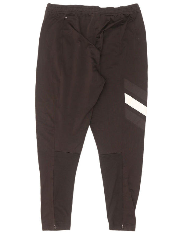 Женские спортивные брюки Adidas UK 18 XL, черные, полиэстер с цветными блоками